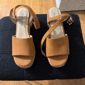 Suede Wedge Sandals